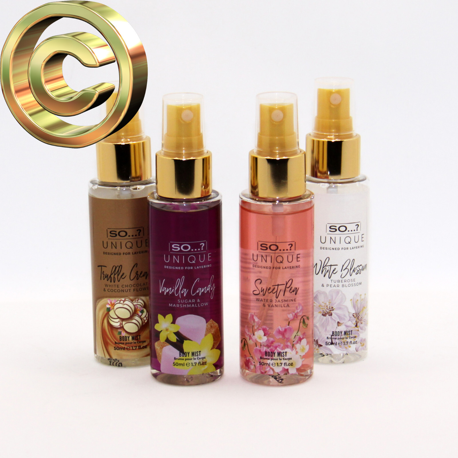 So.? Unique Women Body Mist 4 Piece Gift Set 2022. 4 x 50ml Womens Body