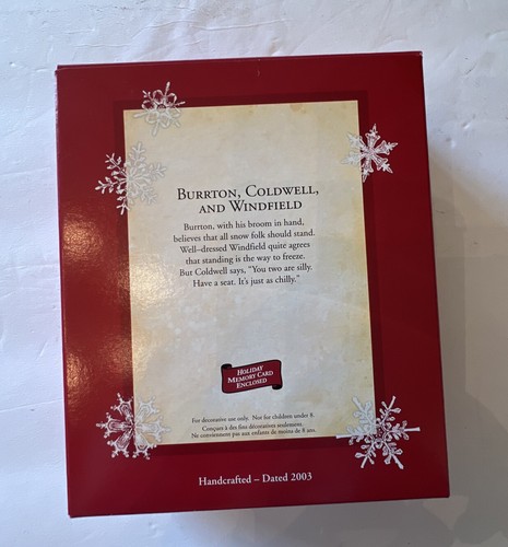 Hallmark Keepsake Ornament Snowmen Burrton, Coldwell, Windfield 2003 NIB - Picture 6 of 6