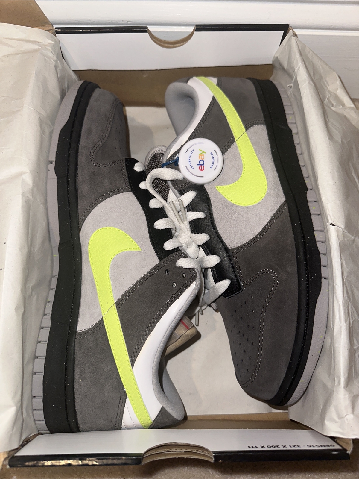 BNIB Nike Dunk Low 6.0 Midnight Fog Volt Grey US 9.5 DS 314142-072 Retro SB High