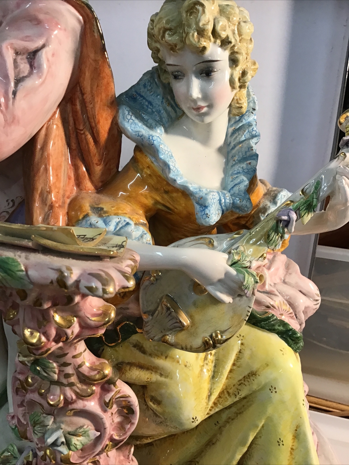 Huge Benrose Capodimonte Vintage Italian Porcelain Sculpture Figurines