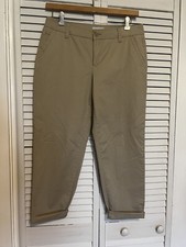 LIZ CLAIBORNE Women's Size 10 Dress Pants Stretch Career Mid Rise Beige Chinos