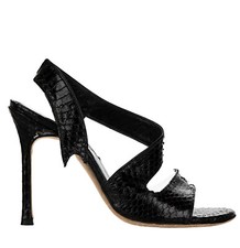 CHELSEA PARIS sz 36.5 PVC Trimmed Black Snake...