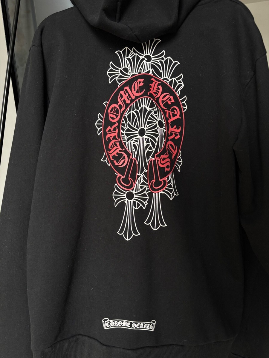 Chrome Hearts Red Horseshoe Limited Edition XL Zip up Hoodie | eBay