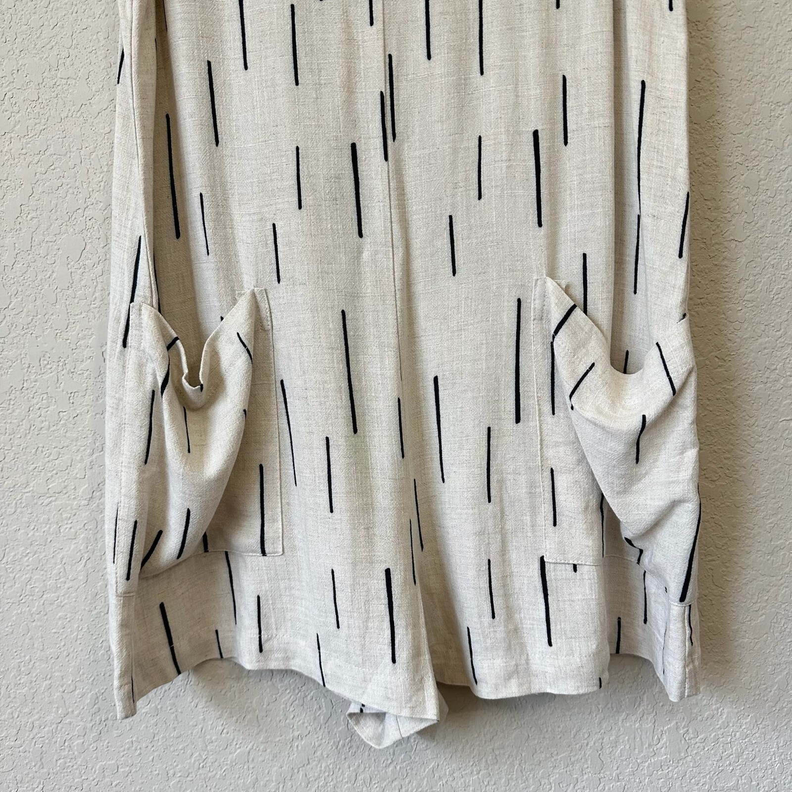 GRADE & GATHER Printed Rain Pocket Romper Womens Sz M Ivory Summer Beach NWT