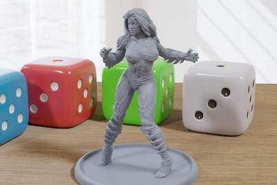 Witch Blade Pinup 3D Printed Minifigures for Fantasy Miniature Tabletop Games DN