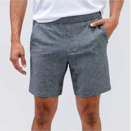 Ministry of Supply Mens Fusion Terry Shorts Merino Wool Blend Pull On Gray L