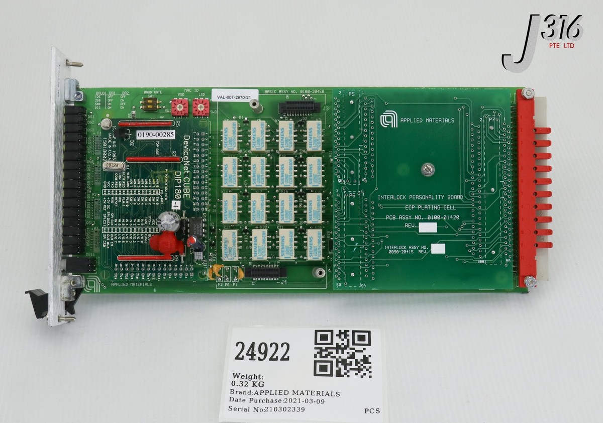 【me】 24922 APPLIED MATERIALS PCB, CONFIG INTLK, 0100-01420, 0190-00285