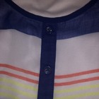 Girls 7/8 M Disney Striped Sleeveless Top blouse Sheer Overlay Navy Blue Orange  — photo 5