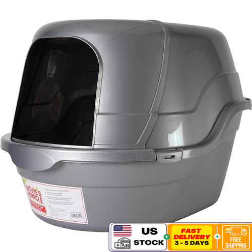 Hooded Litter Box W/ Charcoal Filter Cats Easy Clean Odor Control Privacy New