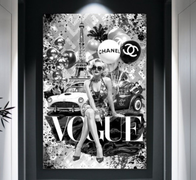 XL LEINWAND BILD BIS 170x110x5 MARILYN MONROE PARIS MODERN WANDBILD SCHWARZ WEIß