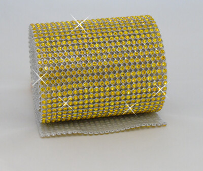 Hotfix CITRINE Mesh Strassband SS8 Borte 7,8 cm 24 Reihen zum aufbügeln Strassst