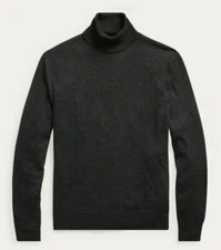 Ralph Lauren Purple Label Mens Slim Fit Rib Knit Merino Wool Turtleneck Sweater