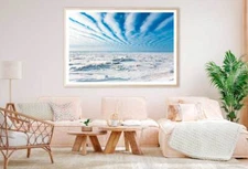 Snow Coverd Aeria & Cloudy Sky Print Premium Poster High Quality choose sizes