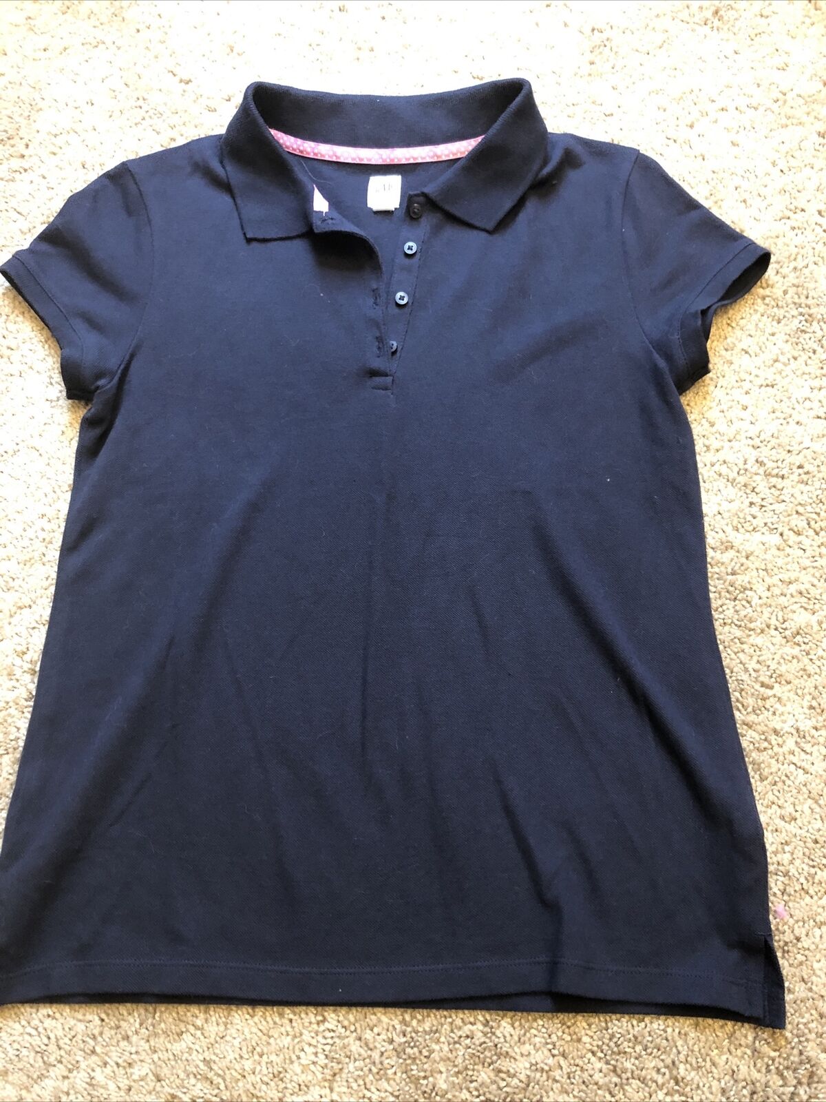 Gap Kids Girl's Navy Uniform Polo Baltimore Mall Short Limited price sale Size 14-16 sleeve Shirt