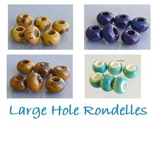 Large Hole Rondelle Porcelain Beads 6