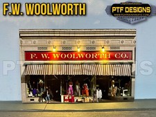 G Scale F.W. WOOLWORTH CO- Building Flat/ front w/LED - scratch built 1:24 1:32