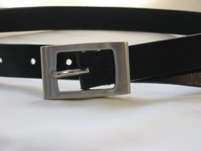 New York & Company Black Womens Belt Satin Buckle, Genuine  display picture 3