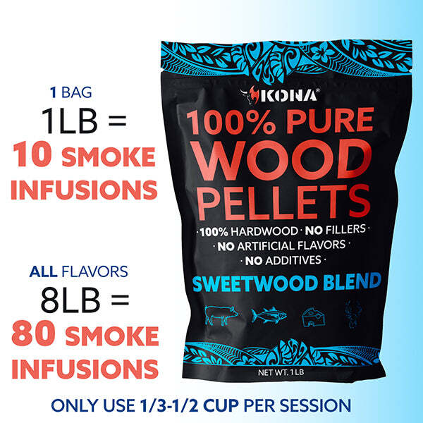 Kona Wood Pellets Variety Pack (8) lb Resealable Bags