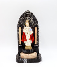 Statua Santuario Vintage Bambino Gesù di Praga in Marmo - Grande 10,6" Alabas...