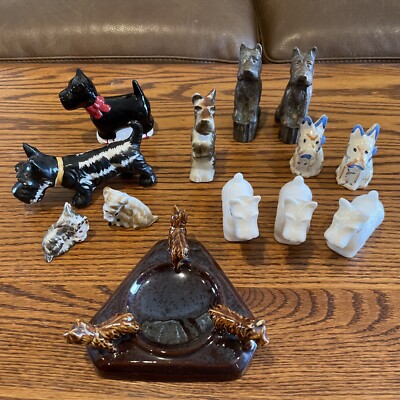 Vintage Scottish Terrier Figurines Lot 0f 13