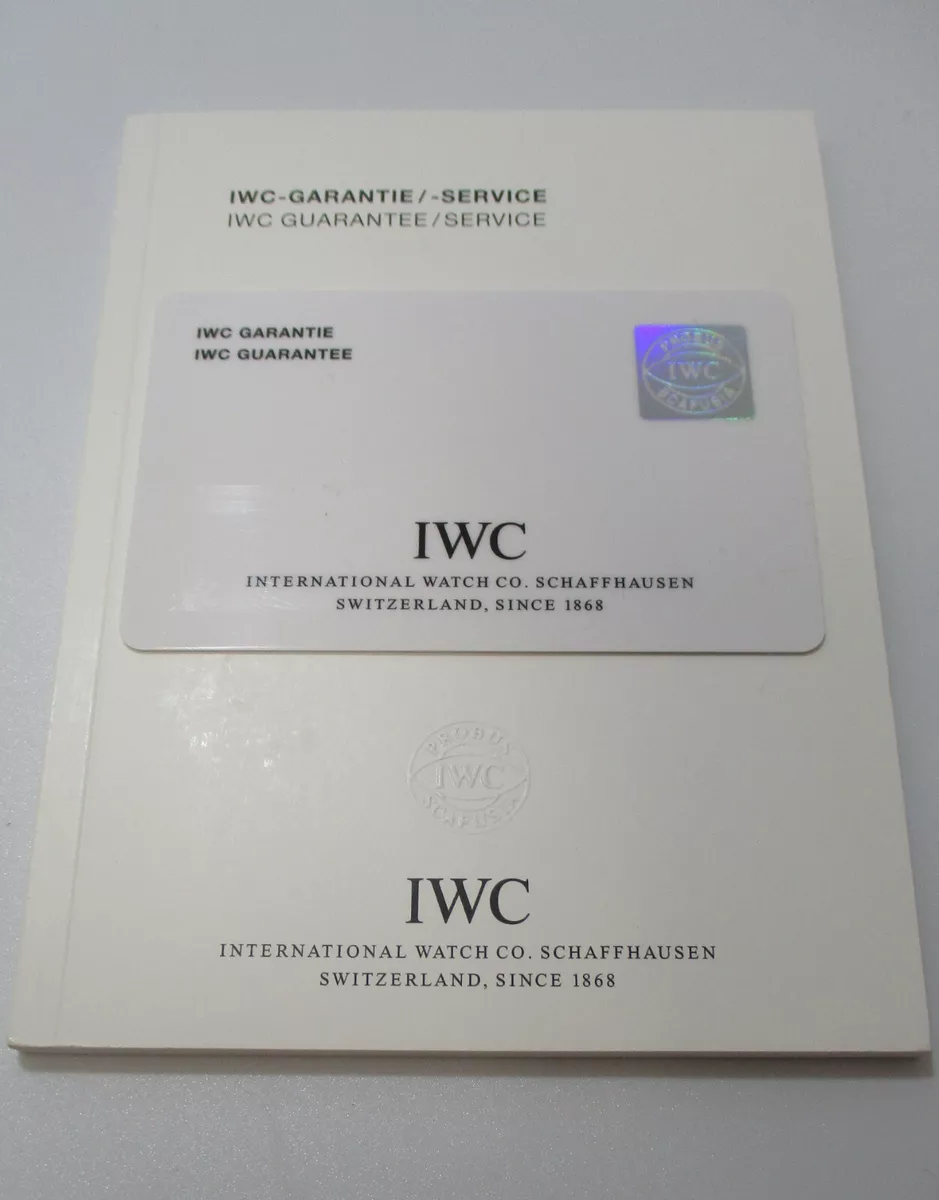 IWC Watch & Chronograph Guarantee Service Book and Open Blank Guarantee Card NOS