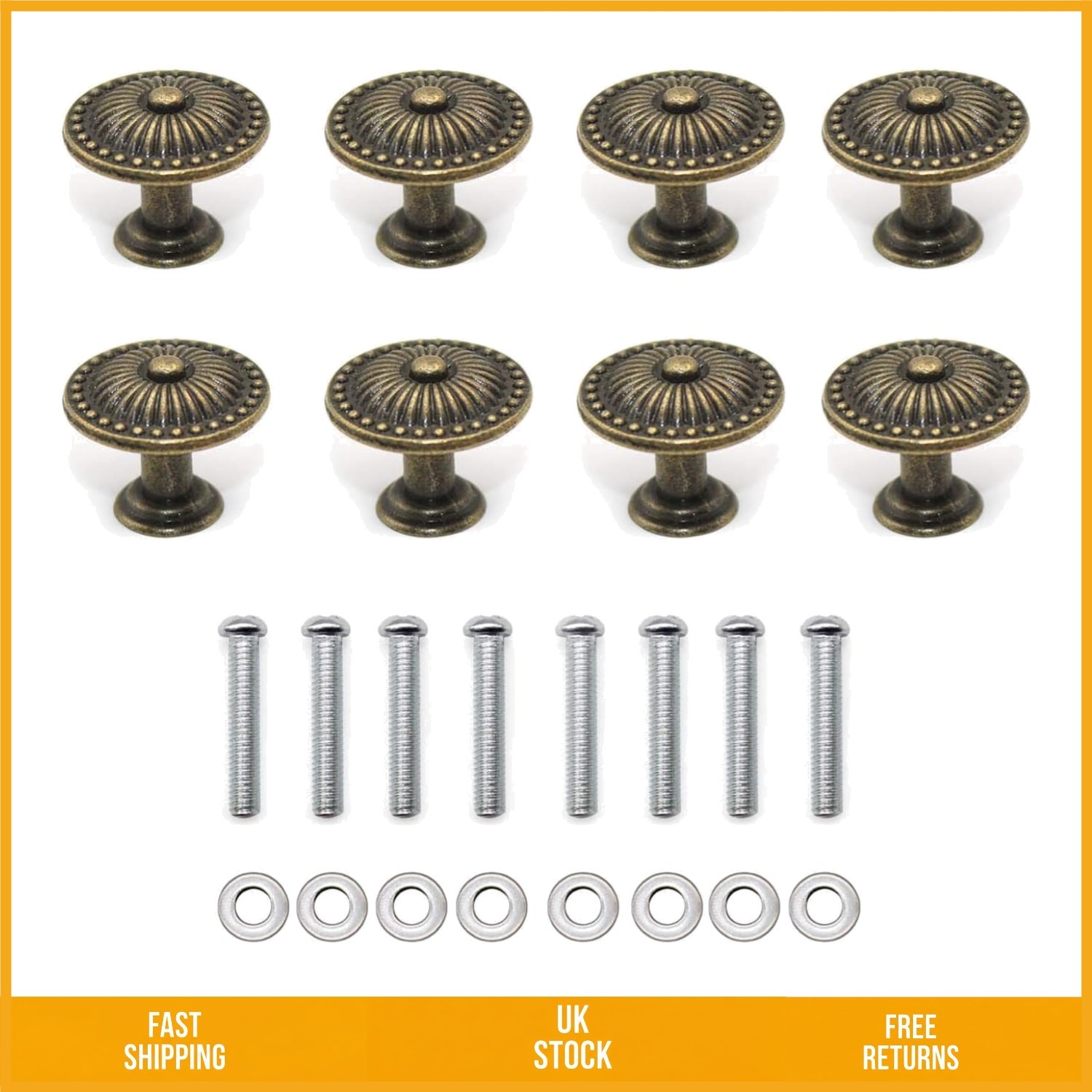 Elegant Vintage Bronze Drawer Knobs Antique Cabinet Pull Handles 8 Pcs