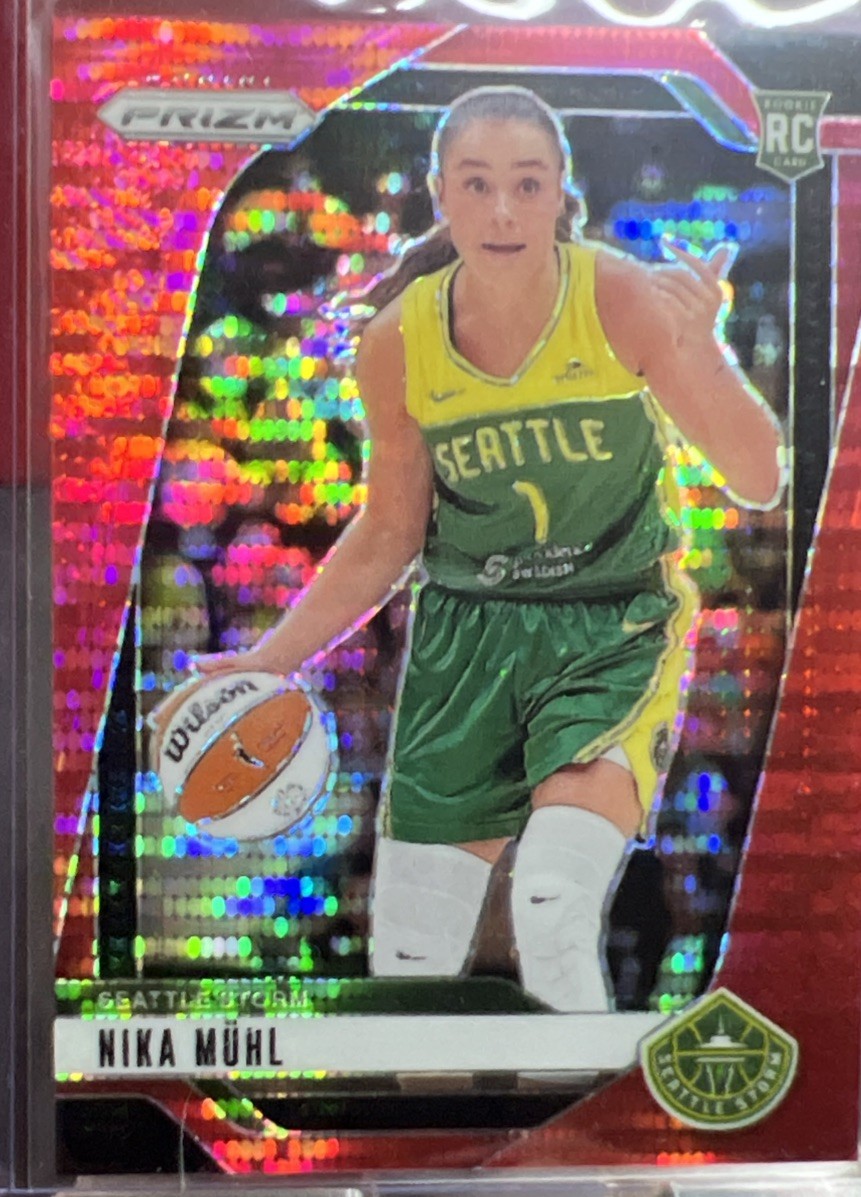 Nika Muhl RC- 2024 Panini WNBA Ruby Red Pulsar Prizm #111/299 #75 Storm