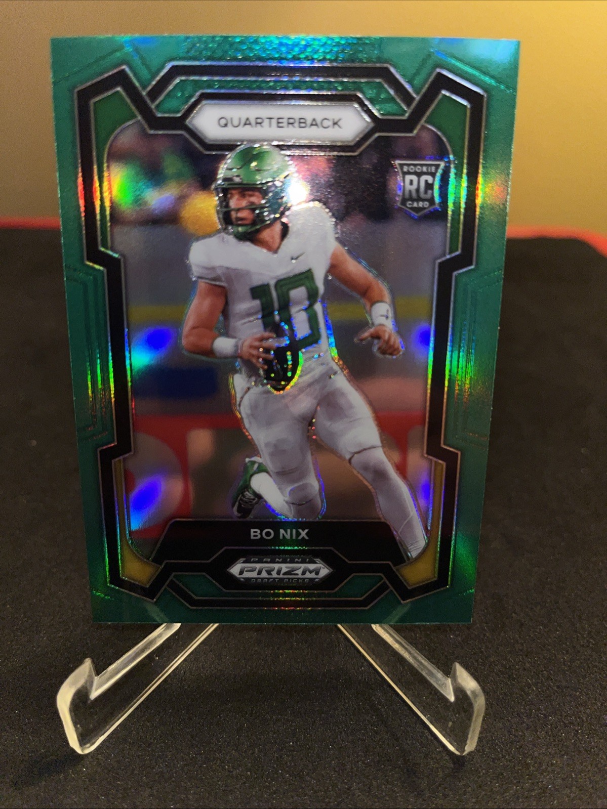 2024 Panini Prizm Draft Picks - Bo Nix #105 Green Prizm (RC)  Ducks Color Match