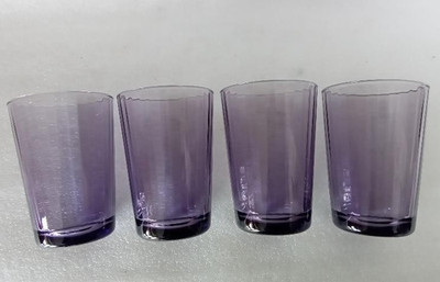 Vintage Pasabahce Amethyst / Purple Drinking Glasses 4''. Set of 4.