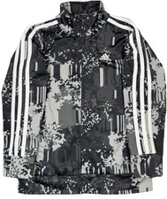 Adidas Tricot Track Jacket Youth Boys Medium Size 6 Black/Gray Full Zip