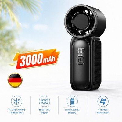Tragbarer Mini Handventilator USB Aufladbar Fan Akku Handheld Lüfter Turbo Fan