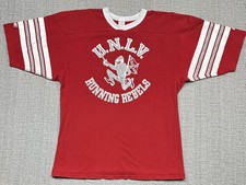 Vintage UNLV Runnin Rebels Shirt Mens XL Red Bike NCAA 80s Made USA Ringer