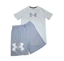 Under Armour Youth XL White  Gray Athletic Shorts  Tshirt Outfit