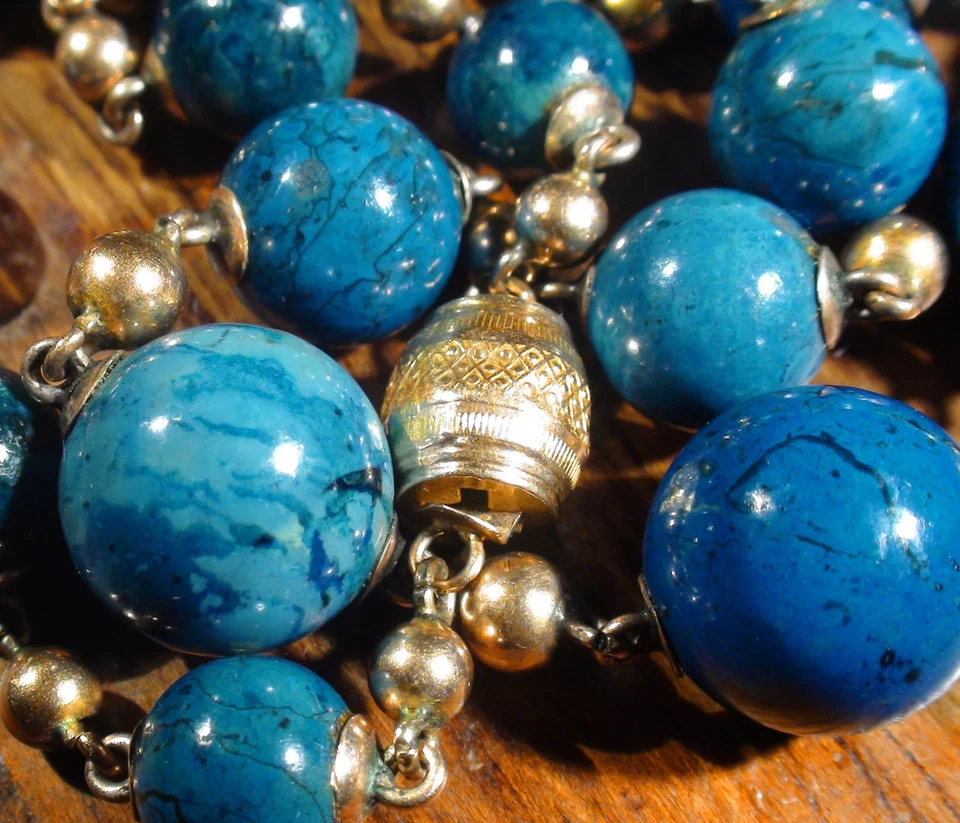 Full of 18K and 14K gold! Handcrafted luxury lapis lazuli necklace quality gem - Image 3 of 4