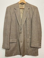 VTG Brooks Brothers Brown Wool Glen Plaid Wales Sport Coat Blazer Mens 44 LG USA