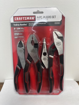 #ad Craftsman 4pc Pliers Set w TruGrip Handles 9 02089 NEW $60.60