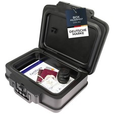 HMF Feuerfeste Wasserdichte Geldkassette, Dokumentenbox mit Zahlenschloss DIN A4