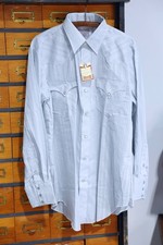 VTG H Bar C California Ranchwear Shirt Mens Large Western Pearl Snap blue gray