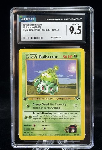 Erika's Bulbasaur (1st Edition) graded CGC 9.5 for sale on eBay
