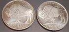 Buffalo Indian Head  1 troy oz. .999 Silver Rounds Lot of 2 T340