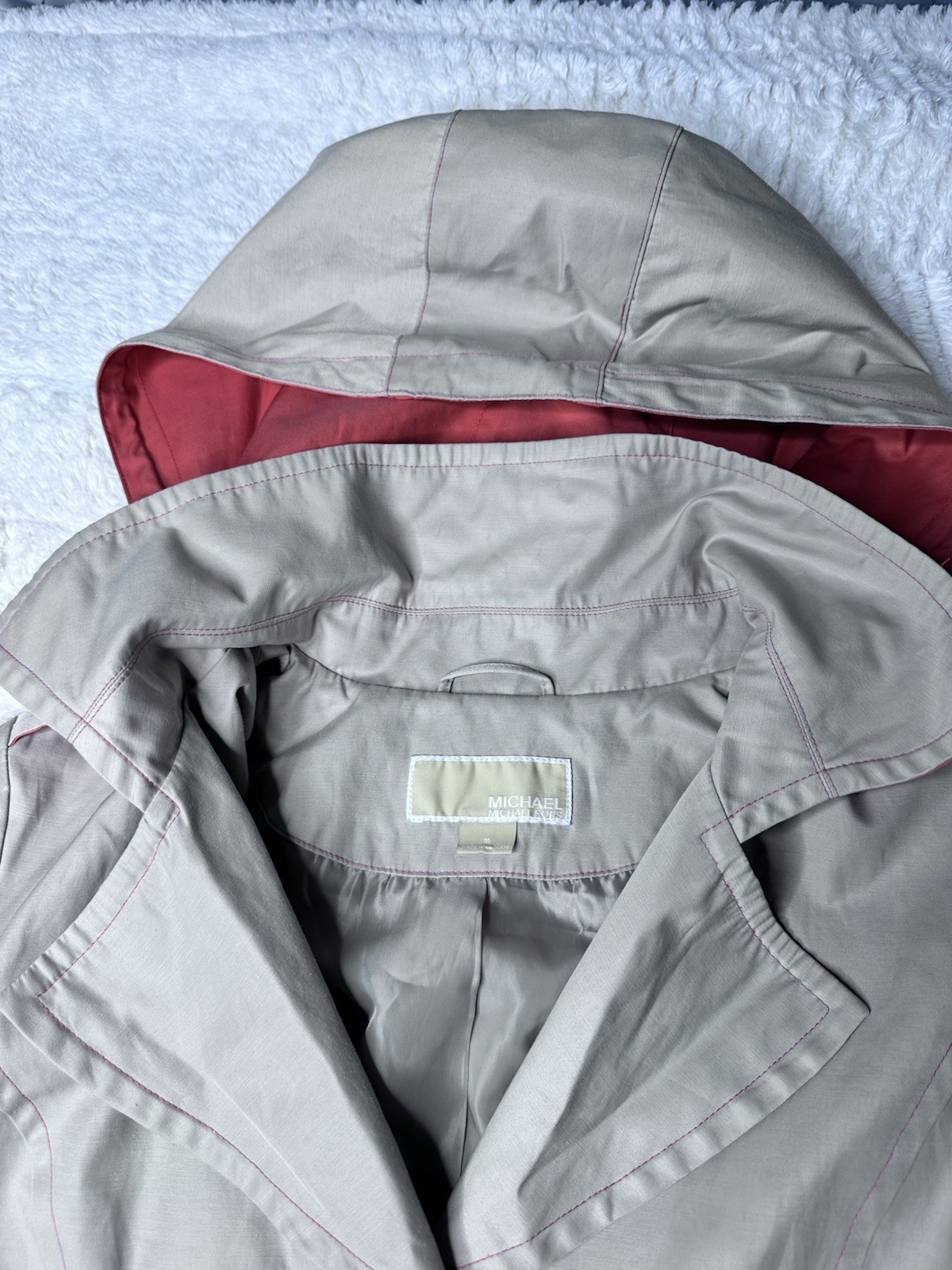 MICHAEL Michael Kors Light Gray Button Front Hood… - image 7