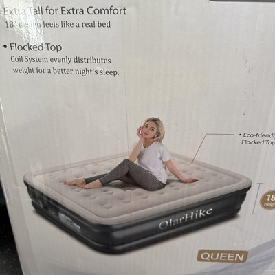OlarHike Inflatable Air Mattress Luxury Air Bed Built-in Pump Flocked Top  -QUEEN UK