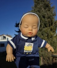 Lissi Bätz Puppe hell 33 cm Babypuppe LB 25 schlafend 08 in Anzug marineblau