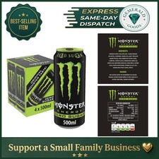 Monster Green Zero Energy Drink 4 x 500ml - Zero Calories, Full of Flavor