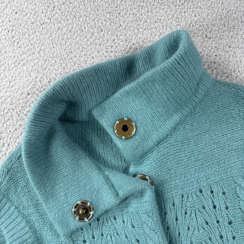 Suéter Free People para mujer XS tejido con cable frontal a presión lana de cordero angora cottagecore Foto 4 de 4