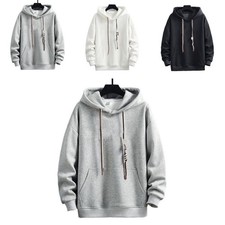 Men's Hooded Sweatshirt Solid Color Polyester Spandex for Active Lifestyle