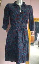 *SEASALT CORNWALL* Clove Hitch Dress Floral Dark Night Super Fine Needlecord