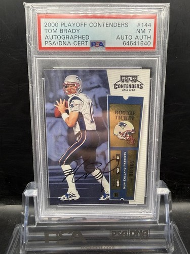 2000 Playoff Contenders Tom Brady Rookie Card Autographed #144 PSA 7 Auto 🔥