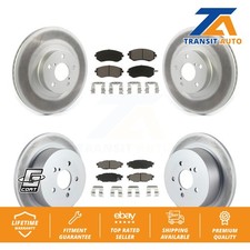 [Front+Rear] Coated Disc Brake Rotor & Ceramic Pad Kit For Subaru Outback Legacy