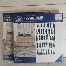 Lot of 2 Floor Pops Peel & Stick Vinyl Tiles 12x12 Covers 20 Sq Ft Modern Bold